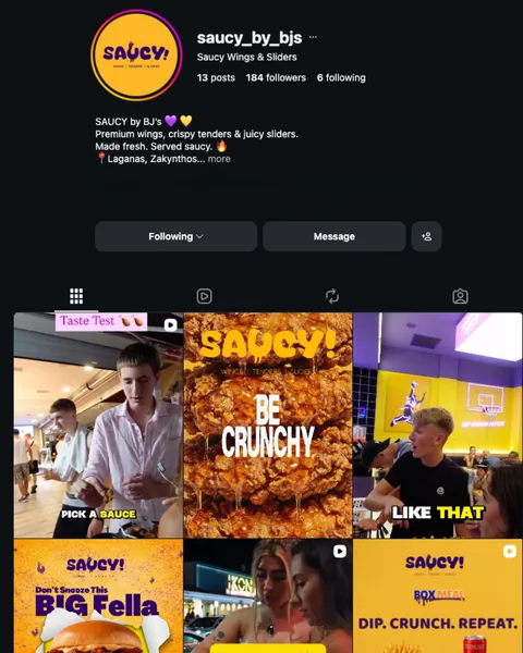@saucy_by_bjs Instagram feed preview